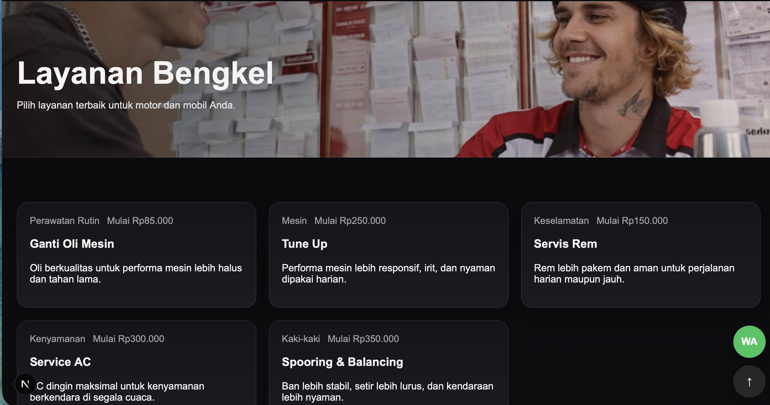 Website Bengkel Motor / Mobil thumbnail 2