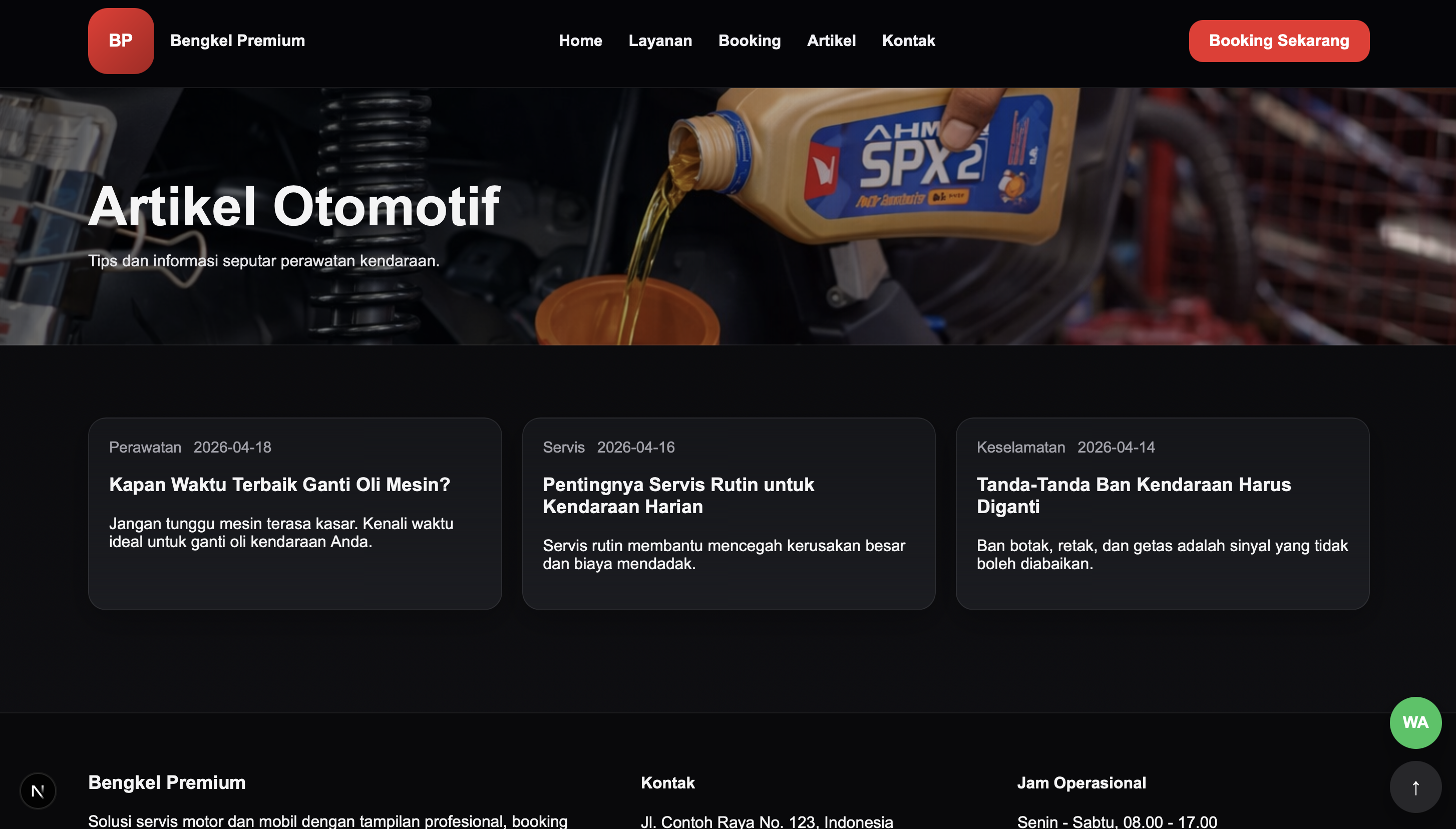 Website Bengkel Motor / Mobil thumbnail 4
