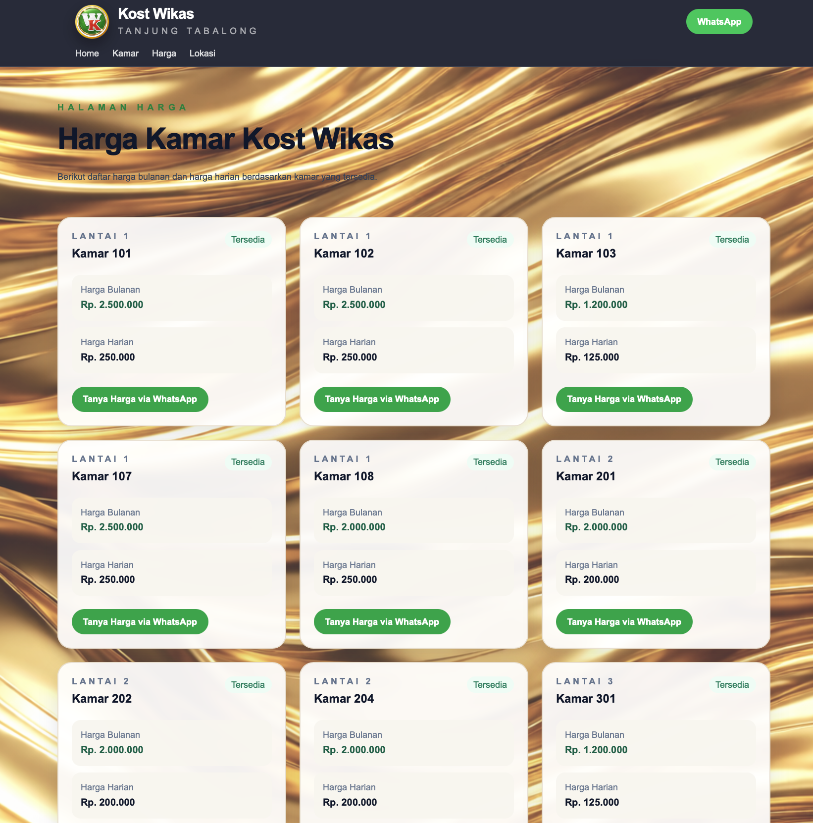 Website Kost dan Sewa Kamar thumbnail 3